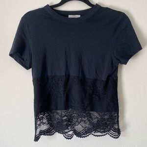 Zara black crop lace top